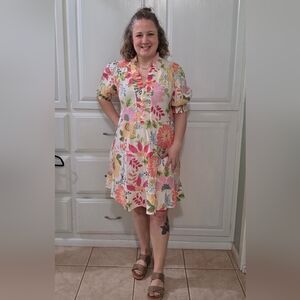 Floral Multicolor Mini Dress